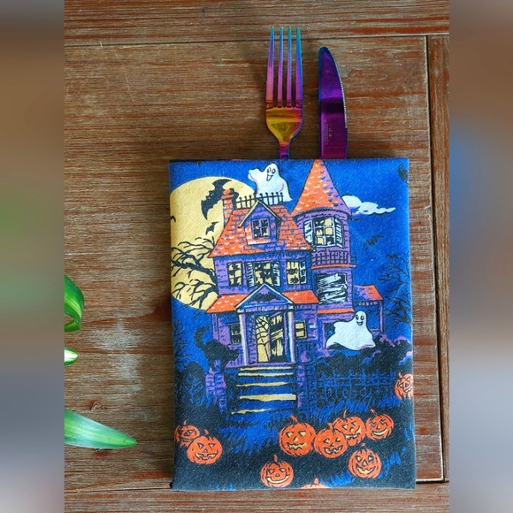 Vintage 10pc. Cotton Halloween Napkin Set! - Picture 6 of 6